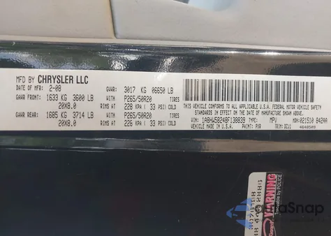 2008 Chrysler Aspen Limited z USA, uszkodzony, nr VIN 1A8HW58248F138839